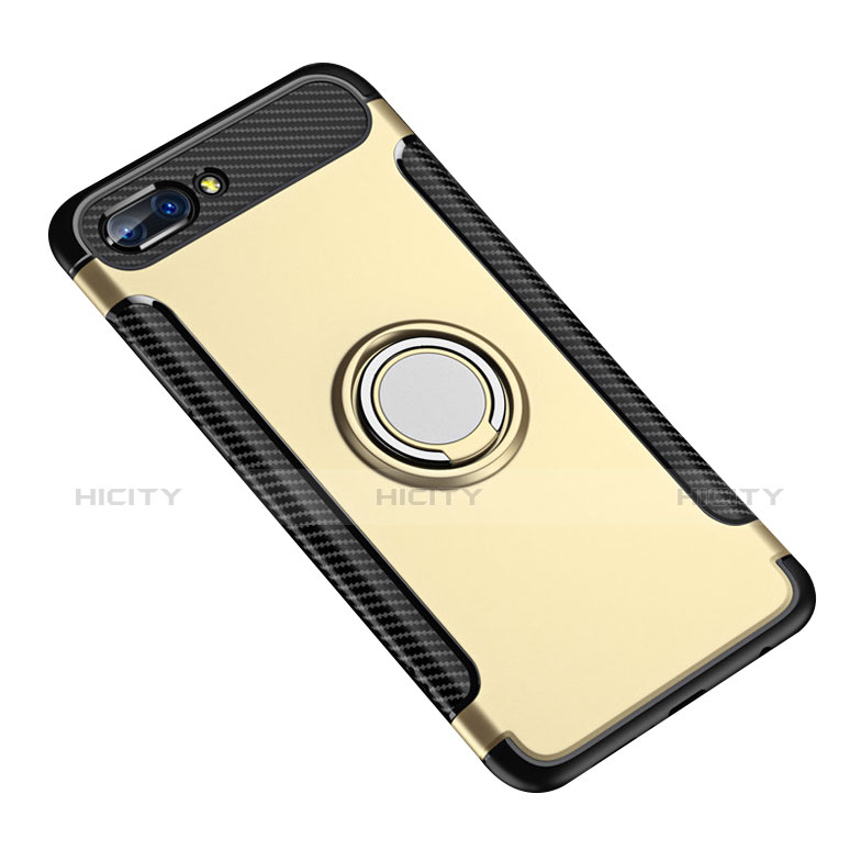 Funda Bumper Silicona y Plastico Mate Carcasa con Anillo de dedo Soporte para Huawei Honor 10 Oro