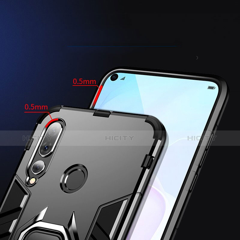 Funda Bumper Silicona y Plastico Mate Carcasa con Anillo de dedo Soporte para Huawei Nova 4