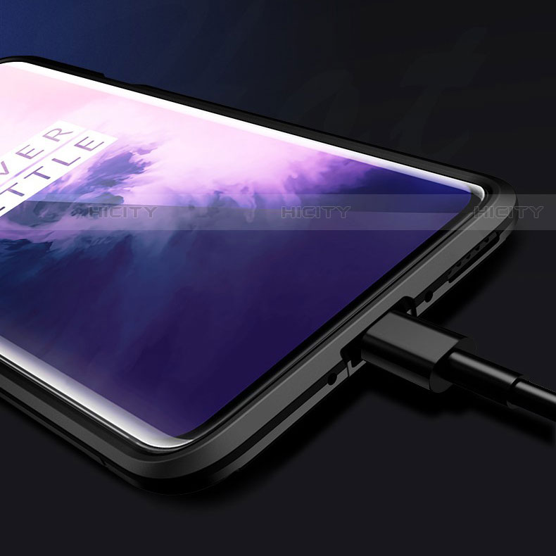 Funda Bumper Silicona y Plastico Mate Carcasa con Anillo de dedo Soporte para OnePlus 7 Pro