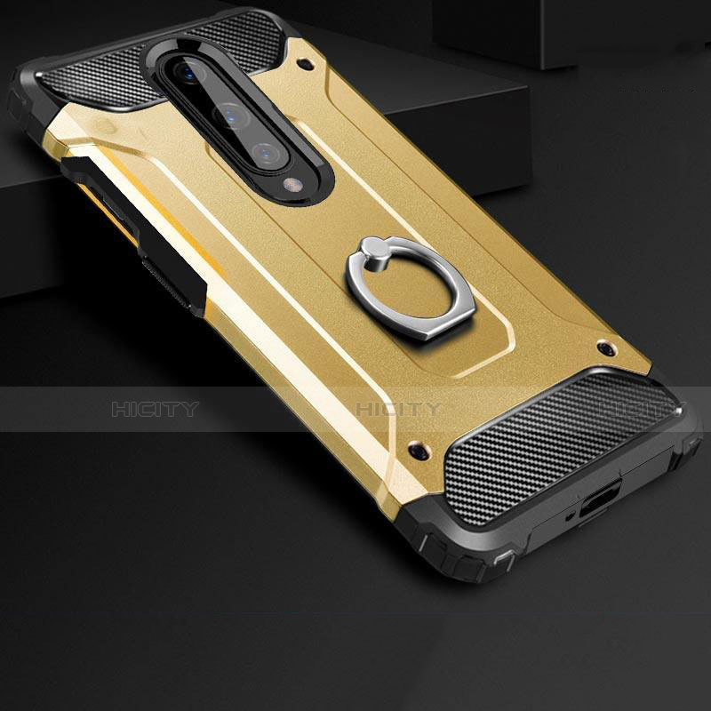 Funda Bumper Silicona y Plastico Mate Carcasa con Anillo de dedo Soporte para OnePlus 8