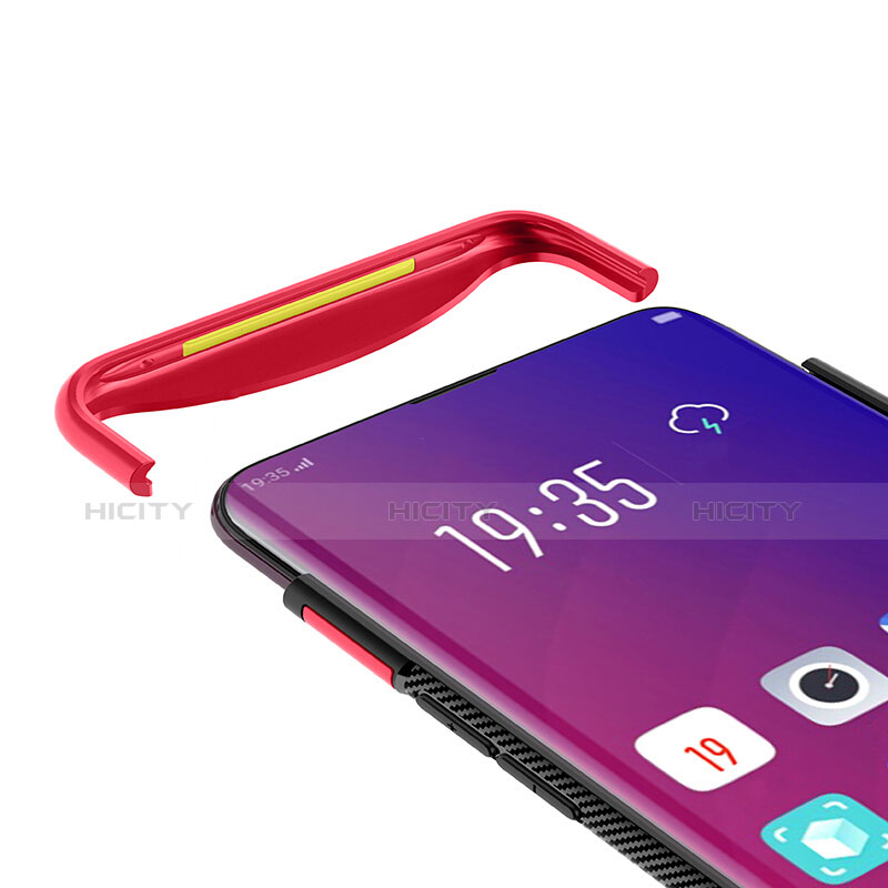 Funda Bumper Silicona y Plastico Mate Carcasa con Anillo de dedo Soporte para Oppo Find X Super Flash Edition