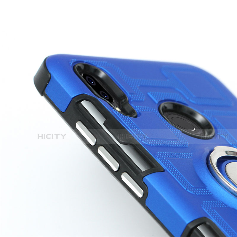 Funda Bumper Silicona y Plastico Mate Carcasa con Anillo de dedo Soporte S01 para Huawei Nova 3e