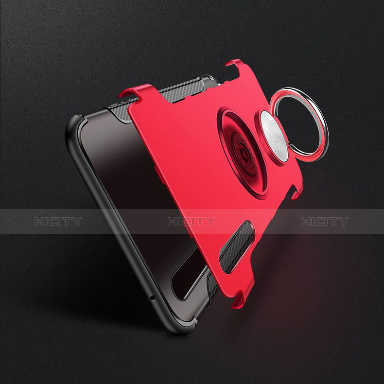 Funda Bumper Silicona y Plastico Mate Carcasa con Anillo de dedo Soporte S02 para Huawei P30