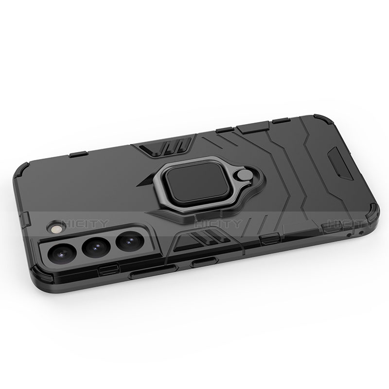 Funda Bumper Silicona y Plastico Mate Carcasa con Magnetico Anillo de dedo Soporte A01 para Samsung Galaxy S21 5G