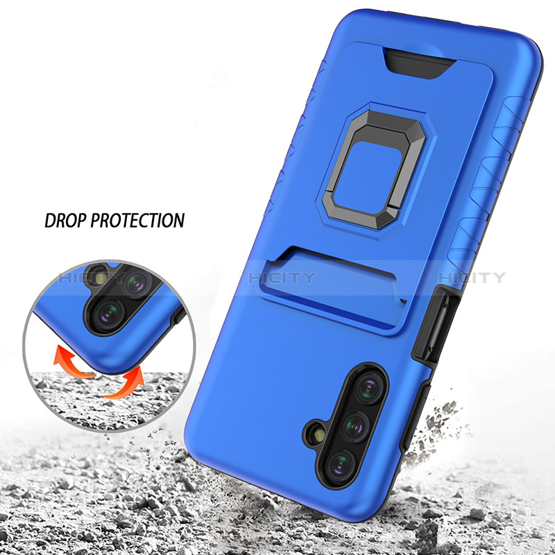 Funda Bumper Silicona y Plastico Mate Carcasa con Magnetico Anillo de dedo Soporte J01S para Samsung Galaxy A04s