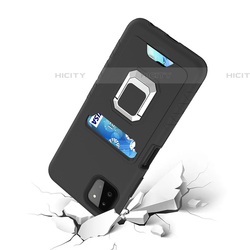 Funda Bumper Silicona y Plastico Mate Carcasa con Magnetico Anillo de dedo Soporte J01S para Samsung Galaxy F42 5G