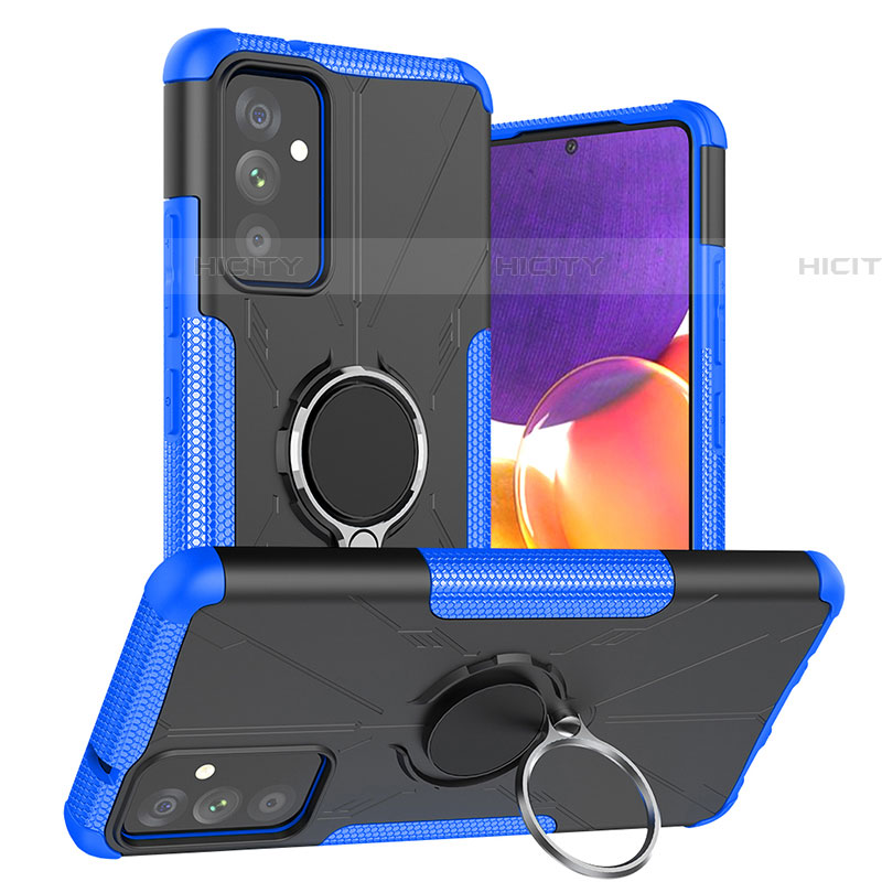 Funda Bumper Silicona y Plastico Mate Carcasa con Magnetico Anillo de dedo Soporte J01X para Samsung Galaxy A05s