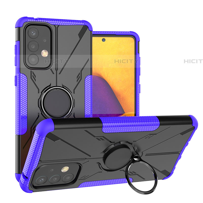 Funda Bumper Silicona y Plastico Mate Carcasa con Magnetico Anillo de dedo Soporte J01X para Samsung Galaxy A73 5G