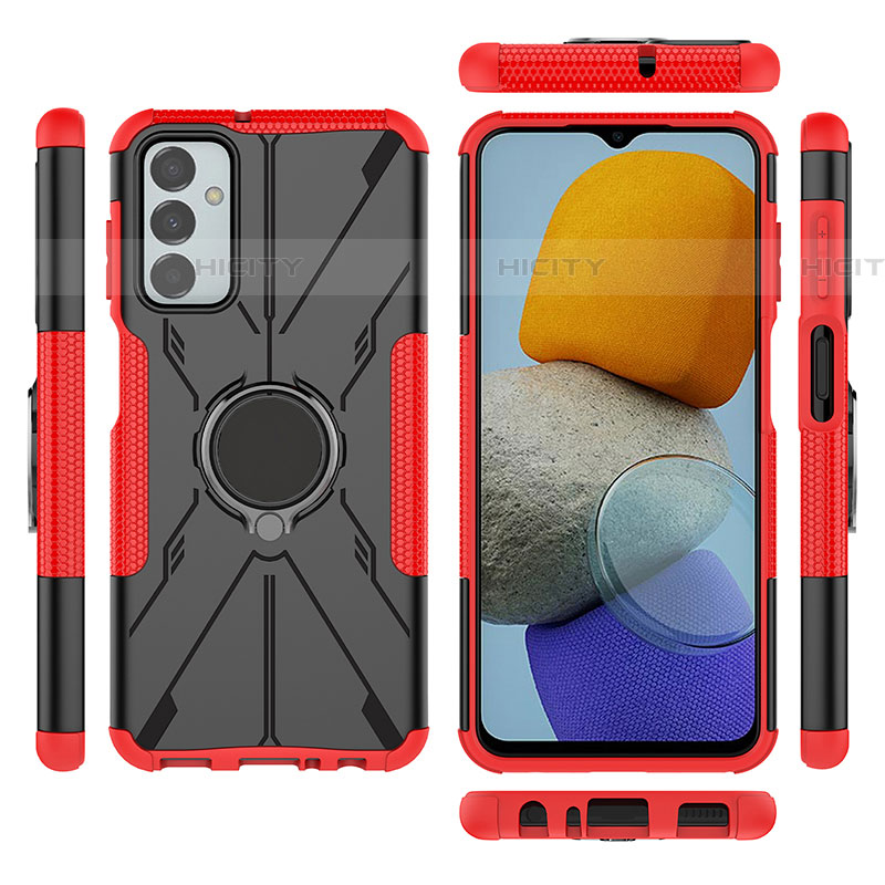 Funda Bumper Silicona y Plastico Mate Carcasa con Magnetico Anillo de dedo Soporte J01X para Samsung Galaxy F23 5G