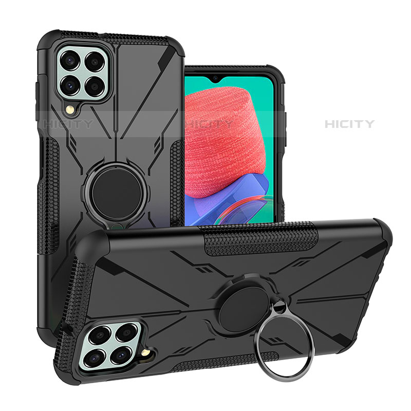 Funda Bumper Silicona y Plastico Mate Carcasa con Magnetico Anillo de dedo Soporte J01X para Samsung Galaxy M33 5G