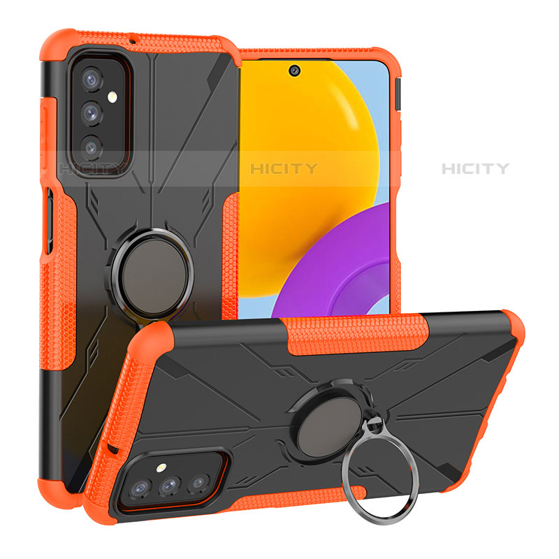 Funda Bumper Silicona y Plastico Mate Carcasa con Magnetico Anillo de dedo Soporte J01X para Samsung Galaxy M52 5G