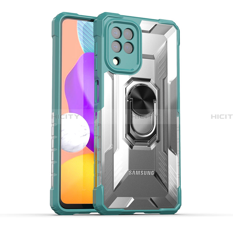 Funda Bumper Silicona y Plastico Mate Carcasa con Magnetico Anillo de dedo Soporte J02S para Samsung Galaxy A22 4G