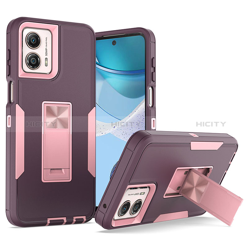 Funda Bumper Silicona y Plastico Mate Carcasa con Magnetico Anillo de dedo Soporte J03S para Motorola Moto G 5G (2023)