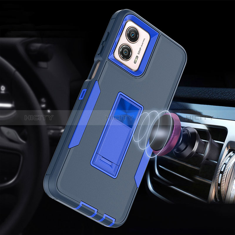 Funda Bumper Silicona y Plastico Mate Carcasa con Magnetico Anillo de dedo Soporte J03S para Motorola Moto G 5G (2023)