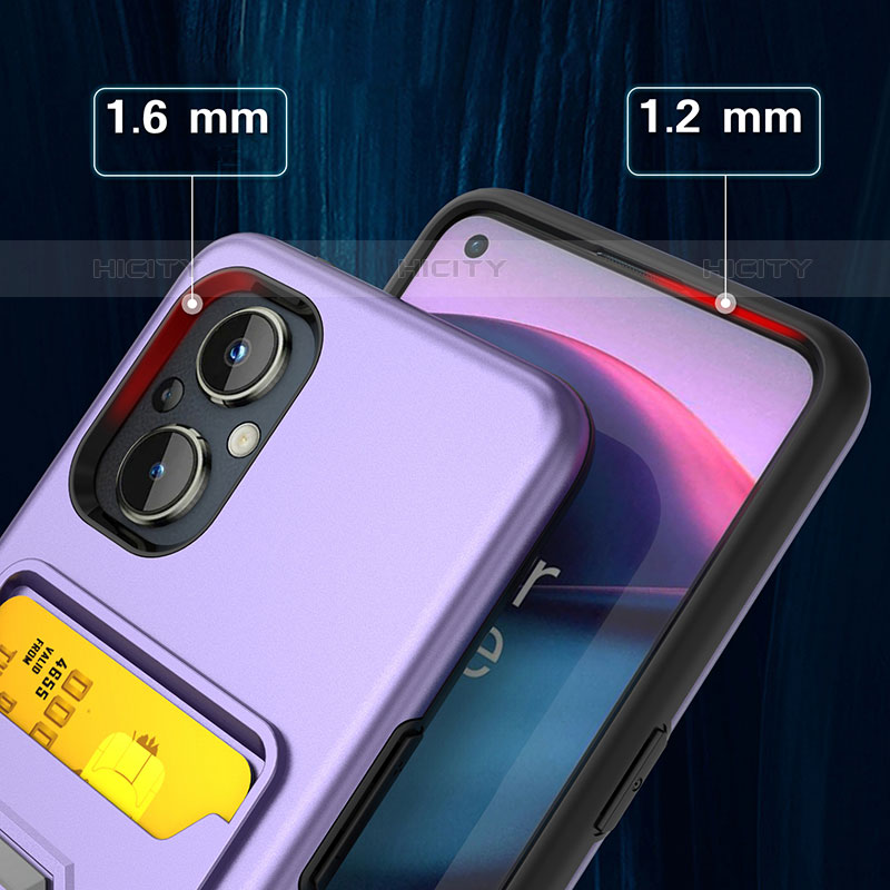 Funda Bumper Silicona y Plastico Mate Carcasa con Magnetico Anillo de dedo Soporte J03S para Oppo Reno8 Z 5G