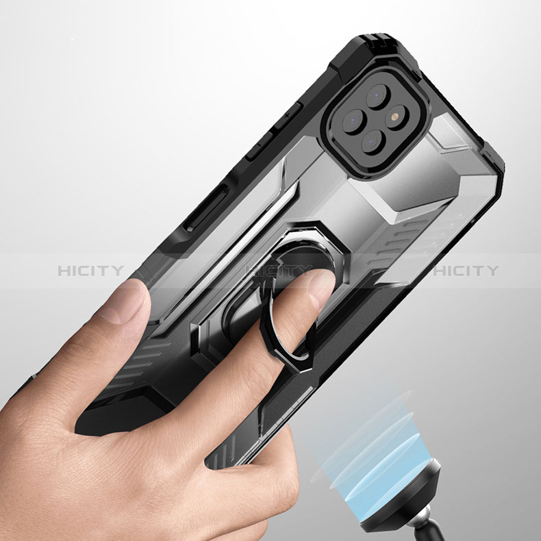 Funda Bumper Silicona y Plastico Mate Carcasa con Magnetico Anillo de dedo Soporte J03S para Samsung Galaxy A22s 5G
