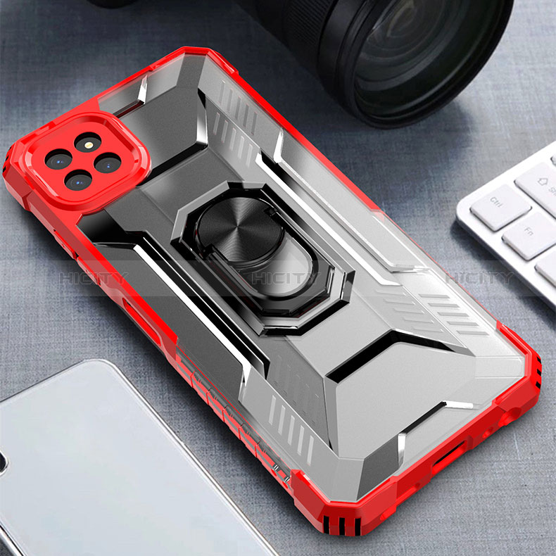 Funda Bumper Silicona y Plastico Mate Carcasa con Magnetico Anillo de dedo Soporte J03S para Samsung Galaxy A22s 5G