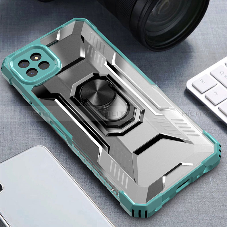 Funda Bumper Silicona y Plastico Mate Carcasa con Magnetico Anillo de dedo Soporte J03S para Samsung Galaxy A22s 5G