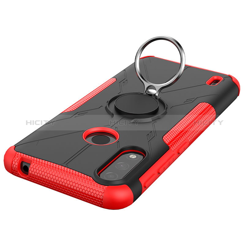 Funda Bumper Silicona y Plastico Mate Carcasa con Magnetico Anillo de dedo Soporte JX1 para Motorola Moto E7 Power