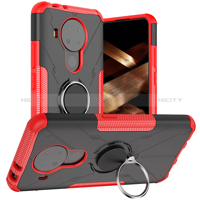 Funda Bumper Silicona y Plastico Mate Carcasa con Magnetico Anillo de dedo Soporte JX1 para Nokia 5.4