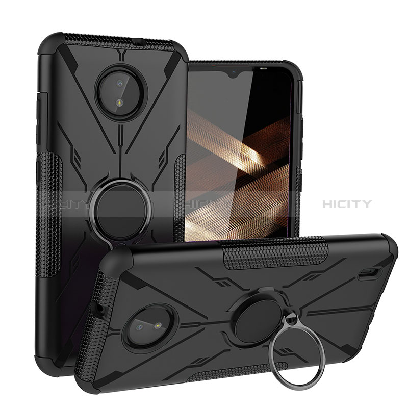 Funda Bumper Silicona y Plastico Mate Carcasa con Magnetico Anillo de dedo Soporte JX1 para Nokia C20