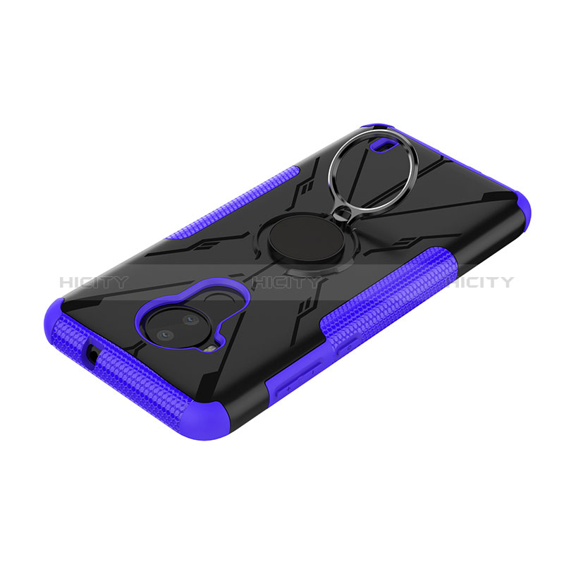 Funda Bumper Silicona y Plastico Mate Carcasa con Magnetico Anillo de dedo Soporte JX1 para Nokia C30