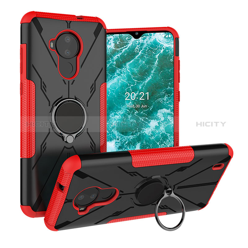 Funda Bumper Silicona y Plastico Mate Carcasa con Magnetico Anillo de dedo Soporte JX1 para Nokia C30