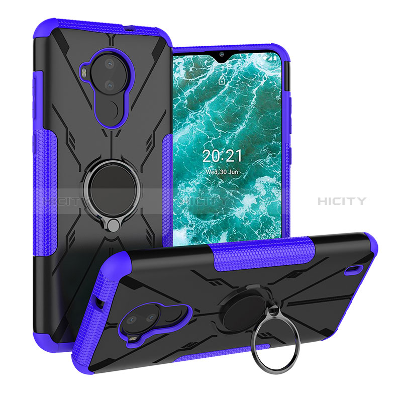 Funda Bumper Silicona y Plastico Mate Carcasa con Magnetico Anillo de dedo Soporte JX1 para Nokia C30