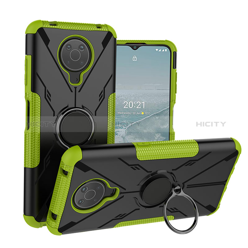 Funda Bumper Silicona y Plastico Mate Carcasa con Magnetico Anillo de dedo Soporte JX1 para Nokia G20