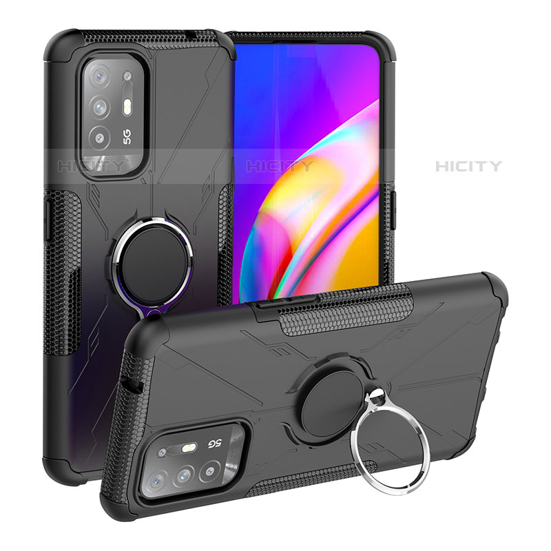 Funda Bumper Silicona y Plastico Mate Carcasa con Magnetico Anillo de dedo Soporte JX1 para Oppo A94 5G