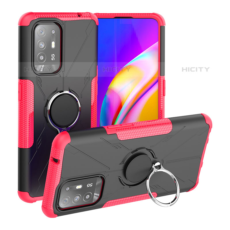 Funda Bumper Silicona y Plastico Mate Carcasa con Magnetico Anillo de dedo Soporte JX1 para Oppo A94 5G