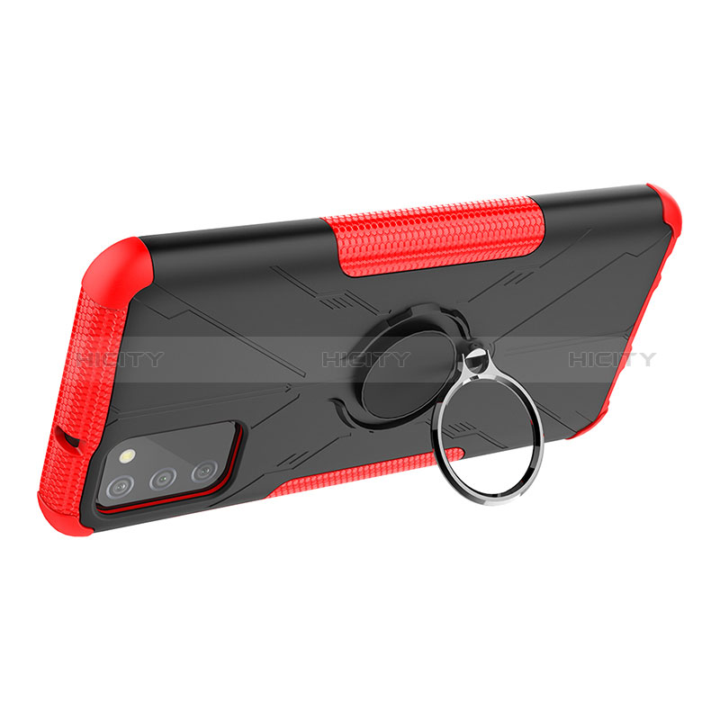 Funda Bumper Silicona y Plastico Mate Carcasa con Magnetico Anillo de dedo Soporte JX1 para Samsung Galaxy A02s