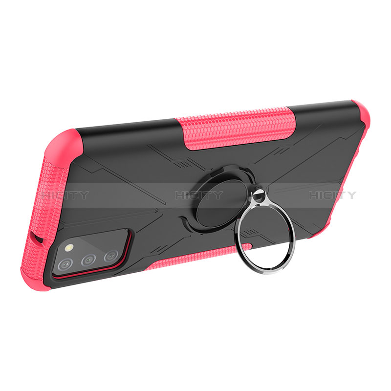 Funda Bumper Silicona y Plastico Mate Carcasa con Magnetico Anillo de dedo Soporte JX1 para Samsung Galaxy A02s