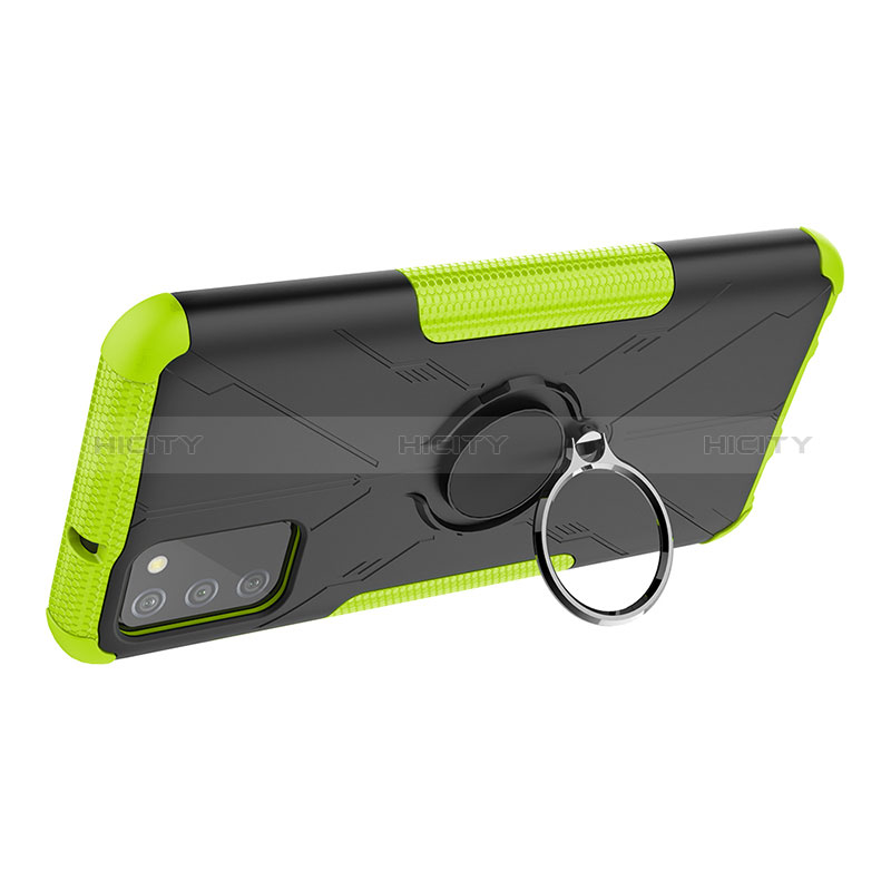 Funda Bumper Silicona y Plastico Mate Carcasa con Magnetico Anillo de dedo Soporte JX1 para Samsung Galaxy A02s