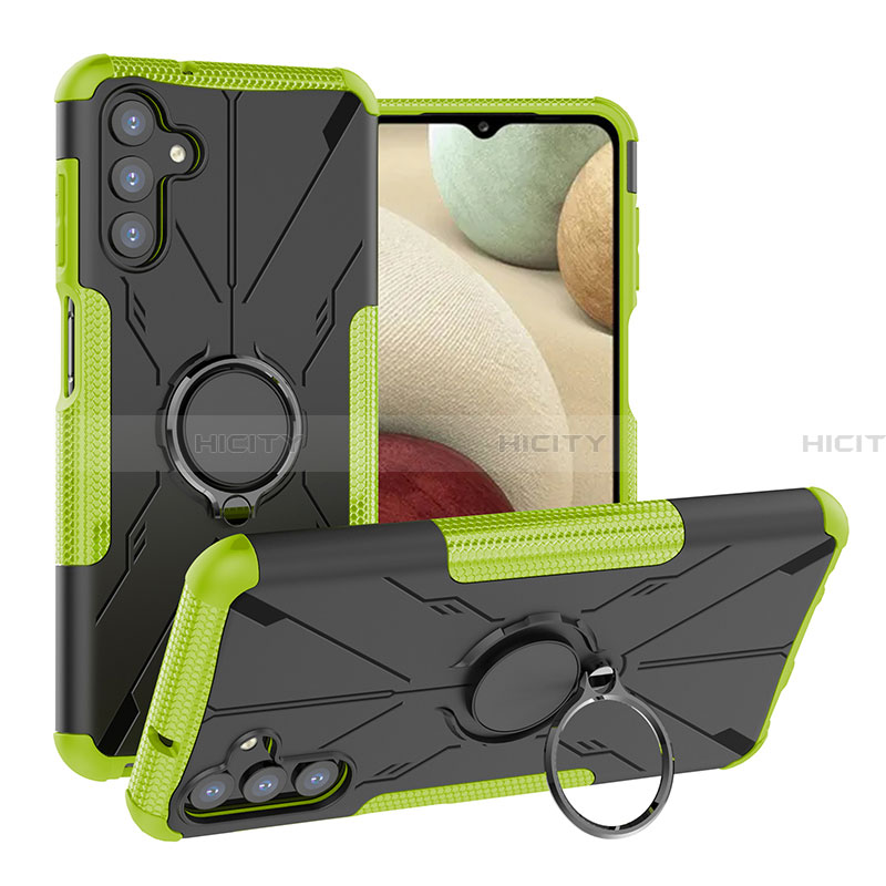 Funda Bumper Silicona y Plastico Mate Carcasa con Magnetico Anillo de dedo Soporte JX1 para Samsung Galaxy A13 5G Verde