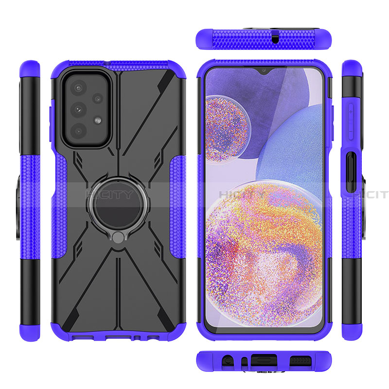 Funda Bumper Silicona y Plastico Mate Carcasa con Magnetico Anillo de dedo Soporte JX1 para Samsung Galaxy A23 4G