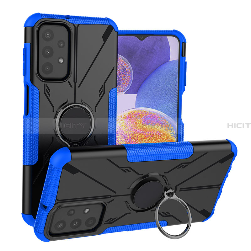 Funda Bumper Silicona y Plastico Mate Carcasa con Magnetico Anillo de dedo Soporte JX1 para Samsung Galaxy A23 4G