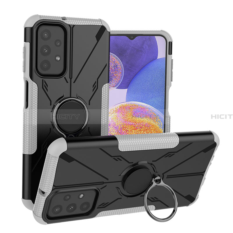 Funda Bumper Silicona y Plastico Mate Carcasa con Magnetico Anillo de dedo Soporte JX1 para Samsung Galaxy A23 4G