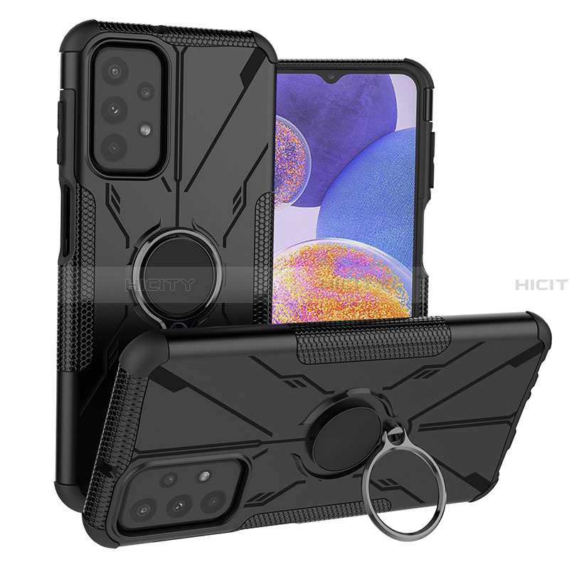 Funda Bumper Silicona y Plastico Mate Carcasa con Magnetico Anillo de dedo Soporte JX1 para Samsung Galaxy A23 4G