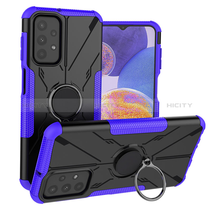 Funda Bumper Silicona y Plastico Mate Carcasa con Magnetico Anillo de dedo Soporte JX1 para Samsung Galaxy A23 5G