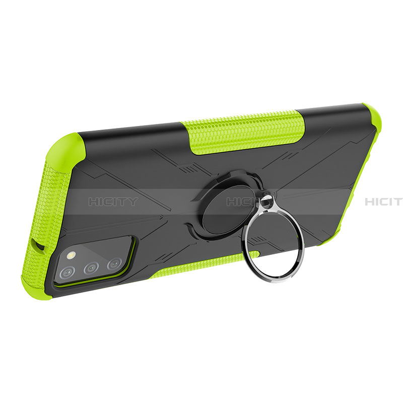 Funda Bumper Silicona y Plastico Mate Carcasa con Magnetico Anillo de dedo Soporte JX1 para Samsung Galaxy F02S SM-E025F