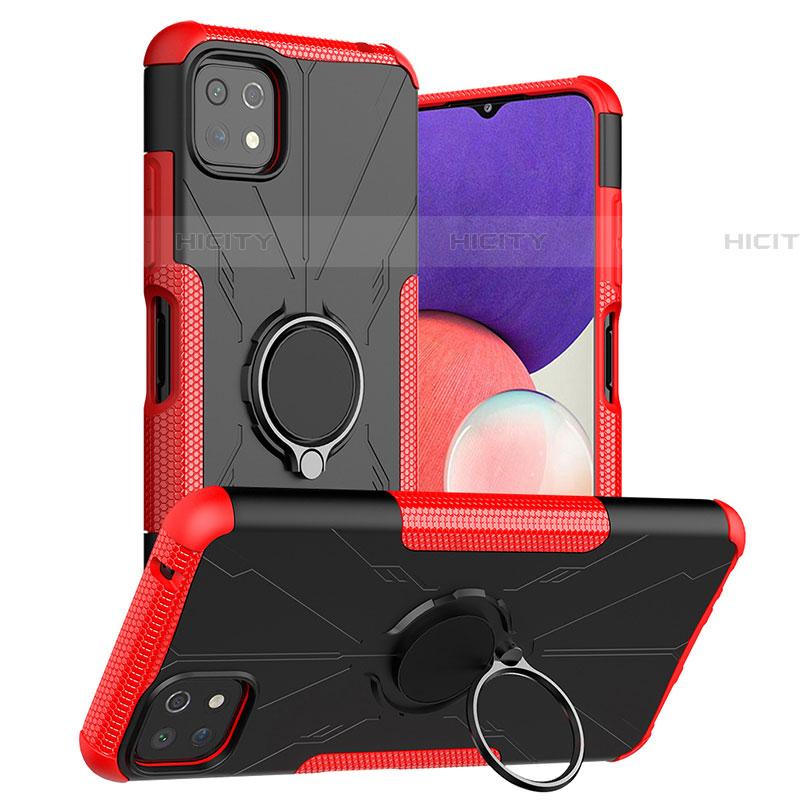 Funda Bumper Silicona y Plastico Mate Carcasa con Magnetico Anillo de dedo Soporte JX1 para Samsung Galaxy F42 5G