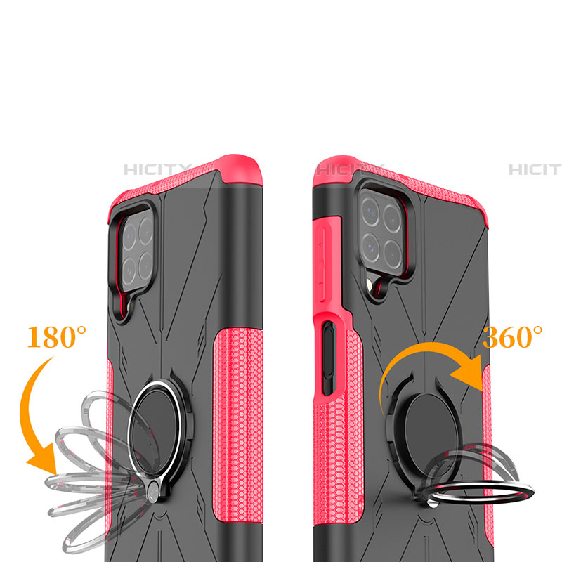 Funda Bumper Silicona y Plastico Mate Carcasa con Magnetico Anillo de dedo Soporte JX1 para Samsung Galaxy F62 5G