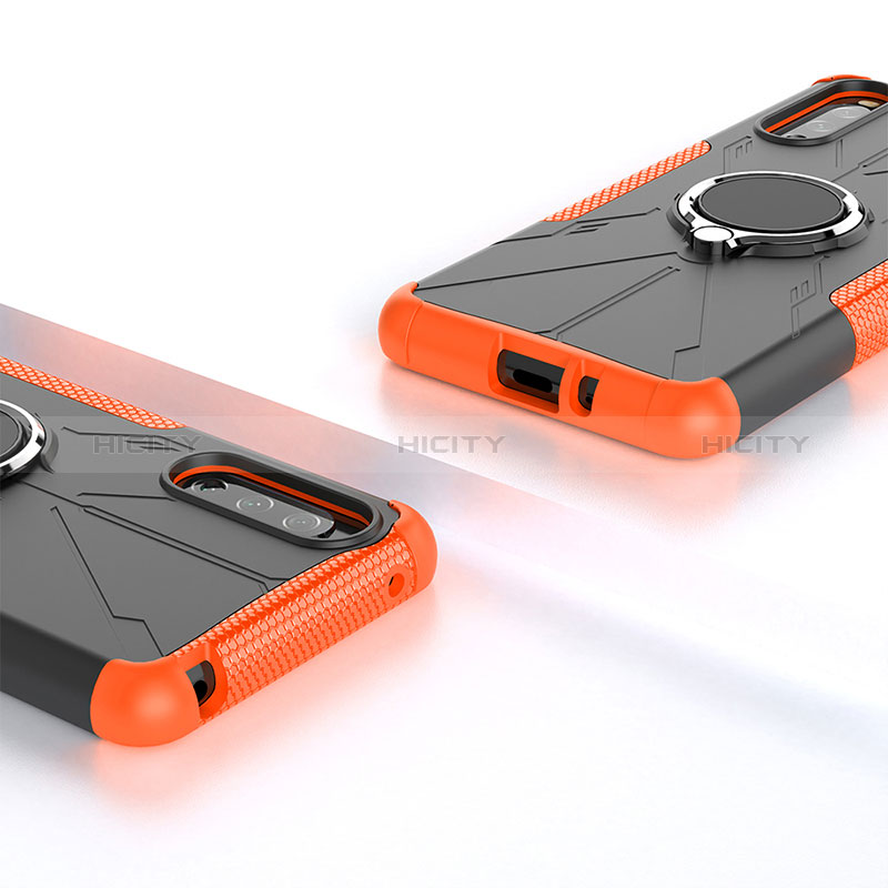 Funda Bumper Silicona y Plastico Mate Carcasa con Magnetico Anillo de dedo Soporte JX1 para Sony Xperia 10 III SO-52B