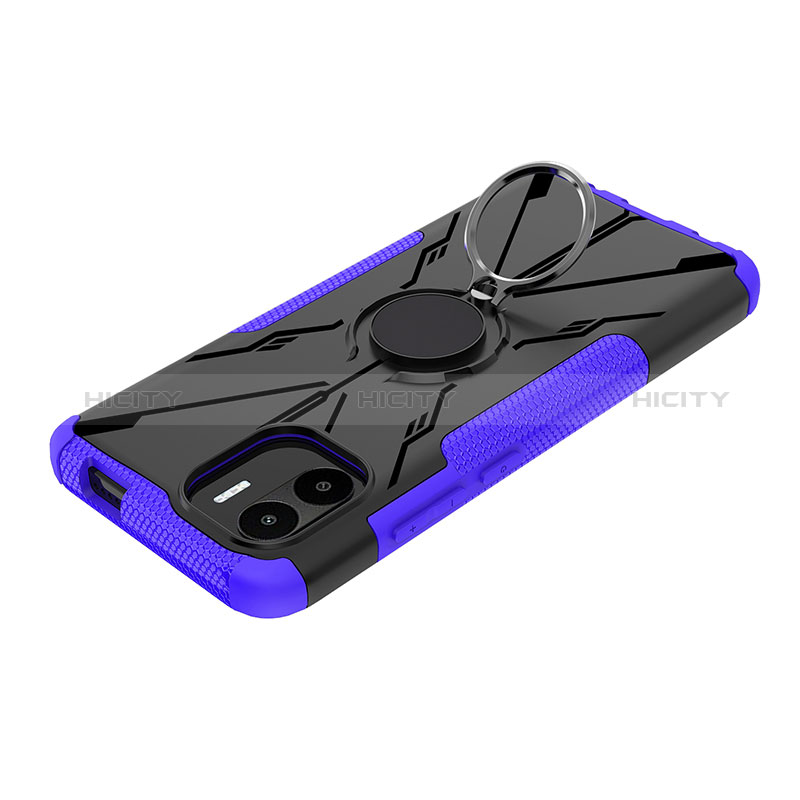 Funda Bumper Silicona y Plastico Mate Carcasa con Magnetico Anillo de dedo Soporte JX1 para Xiaomi Poco C51