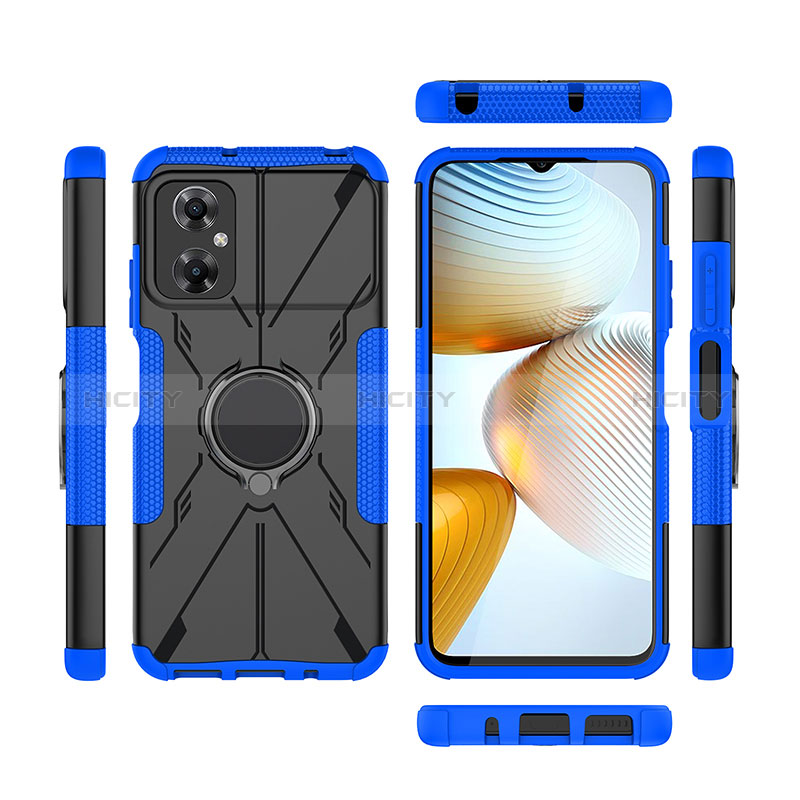 Funda Bumper Silicona y Plastico Mate Carcasa con Magnetico Anillo de dedo Soporte JX1 para Xiaomi Poco M4 5G