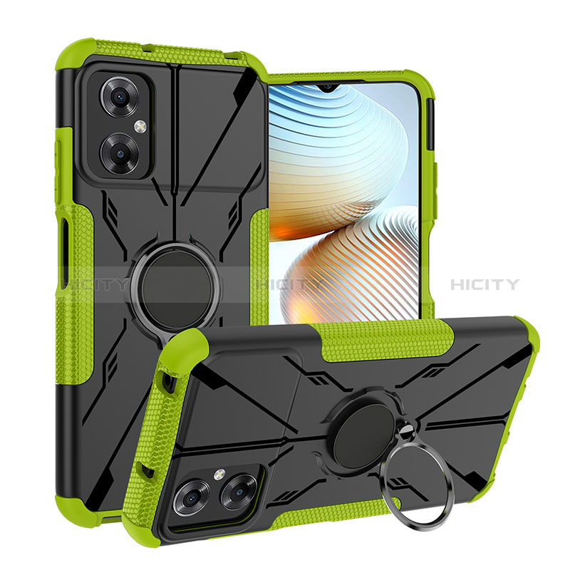 Funda Bumper Silicona y Plastico Mate Carcasa con Magnetico Anillo de dedo Soporte JX1 para Xiaomi Poco M4 5G