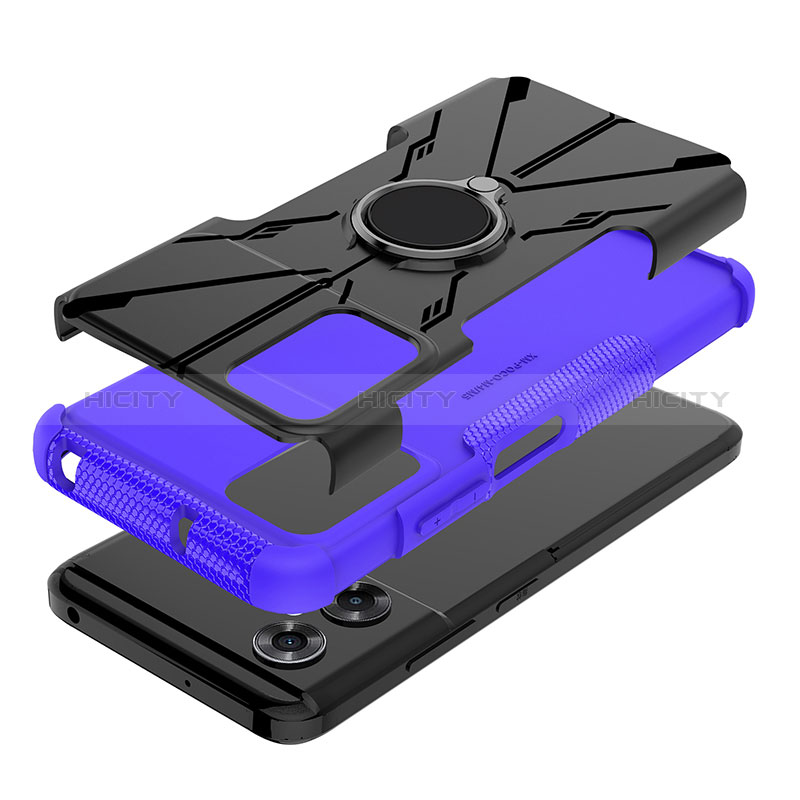 Funda Bumper Silicona y Plastico Mate Carcasa con Magnetico Anillo de dedo Soporte JX1 para Xiaomi Poco M4 5G