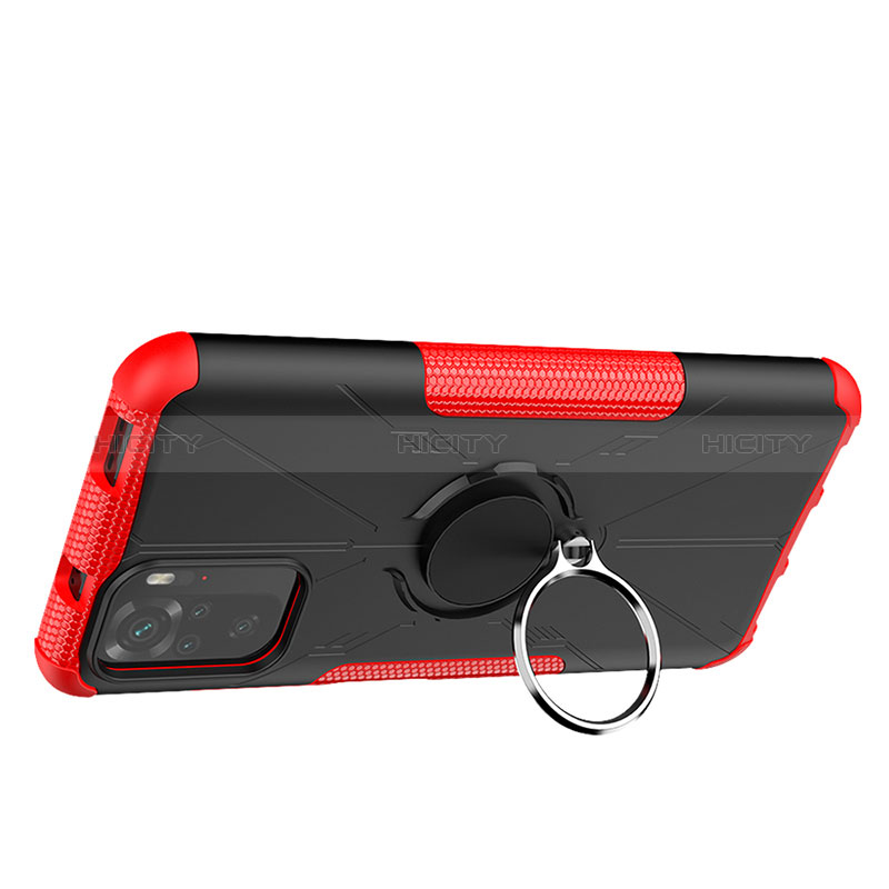 Funda Bumper Silicona y Plastico Mate Carcasa con Magnetico Anillo de dedo Soporte JX1 para Xiaomi Poco M5S