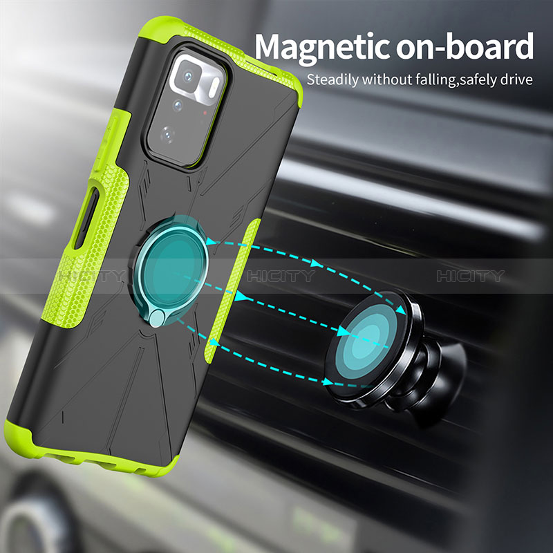 Funda Bumper Silicona y Plastico Mate Carcasa con Magnetico Anillo de dedo Soporte JX1 para Xiaomi Poco X3 GT 5G